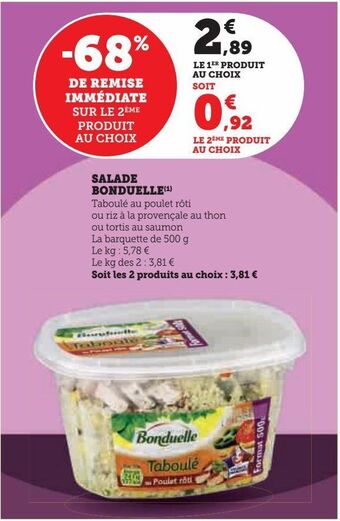 Hyper U Salade bonduelle offre