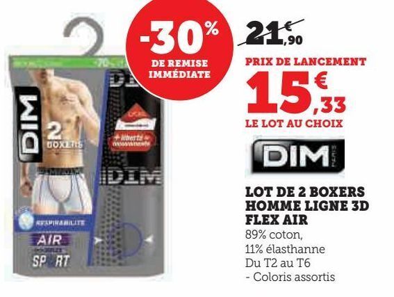 Boxer dim 3d discount flex air pas cher