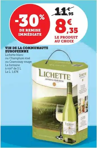Hyper U Vin de la communaute europeenne offre