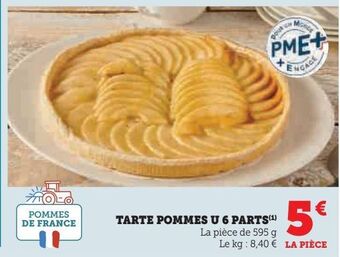Hyper U Tarte pommes u 6 parts offre