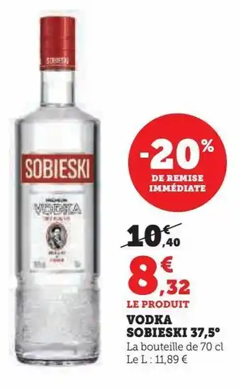 Hyper U Vodka sobieski 37.5° offre