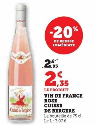 Hyper U Vin de france rose cuisse de bergere offre