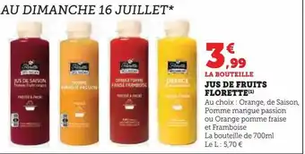 Hyper U Jus de fruits florette offre