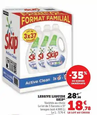 Hyper U Lessive liquide skip offre