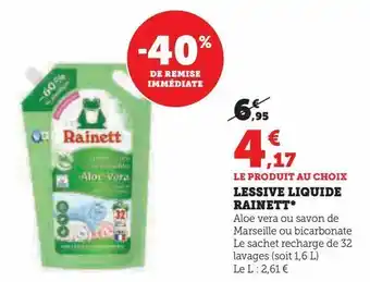 Hyper U Lessive liquide rainett offre