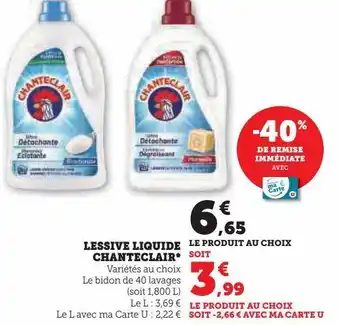 Hyper U Lessive liquide chanteclair offre