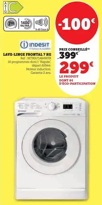 Hyper U Lave-linge frontal 7 kg offre