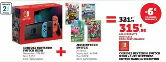 Hyper U Console nintendo switch neon + 1 jeu nintendo switch dans la selection offre