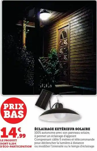 Hyper U Éclairage extérieur solaire offre