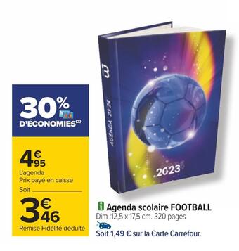 Carrefour Agenda scolaire football offre