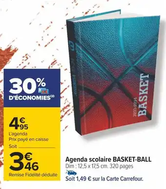 Carrefour Agenda scolaire basket-ball offre