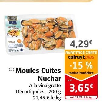 Colruyt Nuchar moules cuites offre