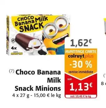 Colruyt Choco banana milk snack minions offre