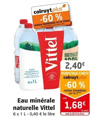 Colruyt Vittel eau minérale naturelle offre
