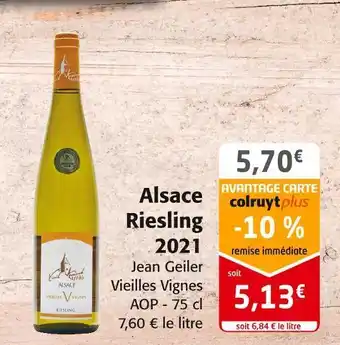 Colruyt Jean geiler alsace riesling offre