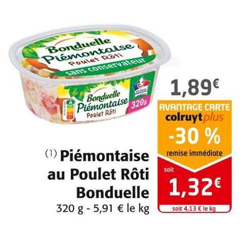 Colruyt Bonduelle piémontaise au poulet rôti offre