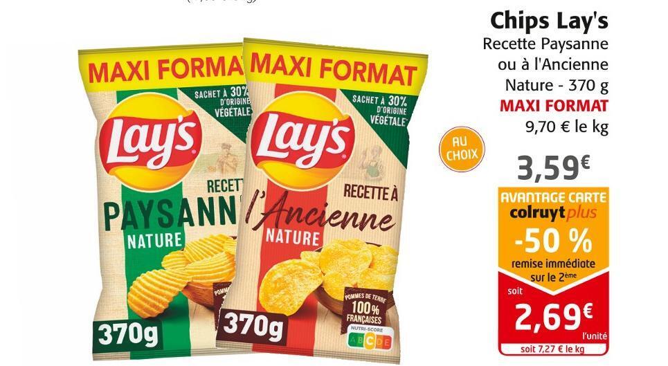 Promo Lay's chips chez Colruyt