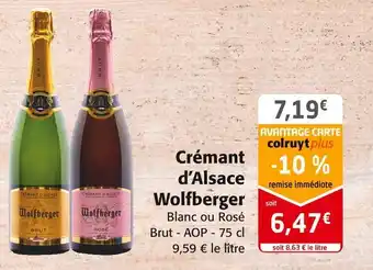 Colruyt Wolfberger crémant d’alsace offre