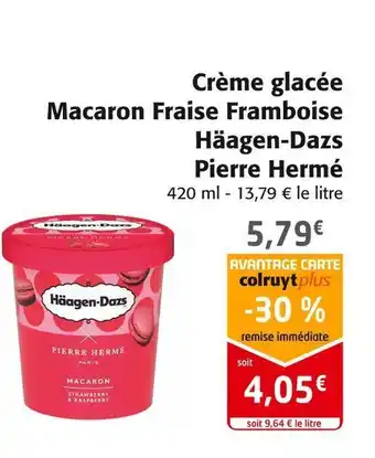 Colruyt Häagen-dazs crème glacée macaron fraise framboise pierre hermé offre