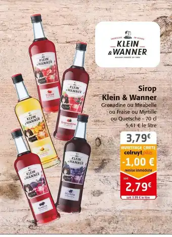 Colruyt Klein & wanner sirop offre