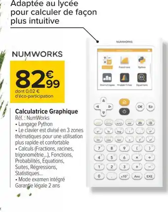 Carrefour Numworks calculatrice graphique offre