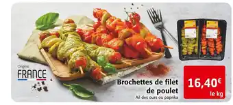 Colruyt Brochettes de filet de poulet offre