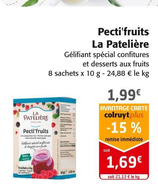 Promo La patelière pecti'fruits chez Colruyt