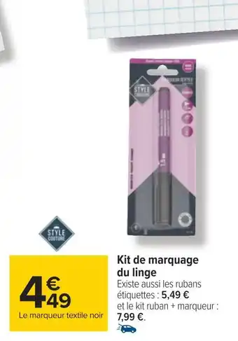 Carrefour Style couture kit de marquage du linge offre
