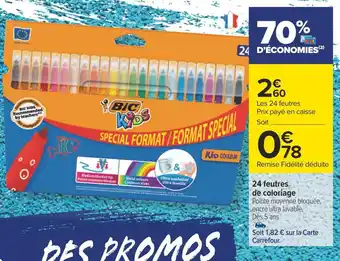 Carrefour Bic 24 feutres de coloriage offre