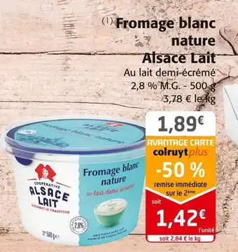 Colruyt Alsace lait fromage blanc nature offre