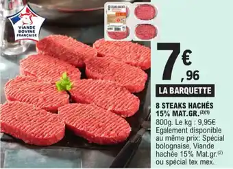E.Leclerc 8 STEAKS HACHÉS 15% MAT.GR.(2)(1) offre