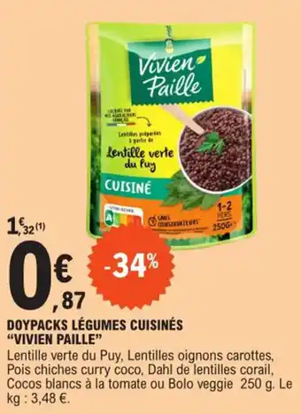 E.Leclerc DOYPACKS LÉGUMES CUISINÉS "VIVIEN PAILLE" offre