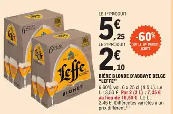 E.Leclerc BIÈRE BLONDE D'ABBAYE BELGE "LEFFE" offre
