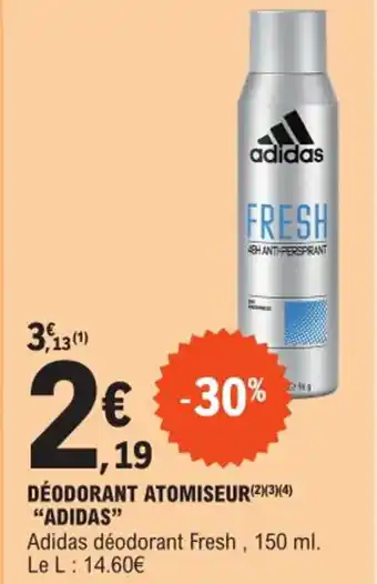 E.Leclerc DÉODORANT ATOMISEUR(²)(³)(4) "ADIDAS" offre