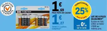 E.Leclerc LOT DE 8 PILES ALCALINES offre