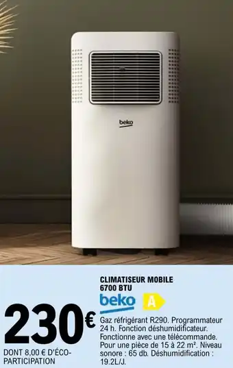 E.Leclerc CLIMATISEUR MOBILE 6700 BTU offre