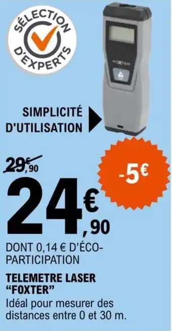 E.Leclerc TELEMETRE LASER "FOXTER" offre