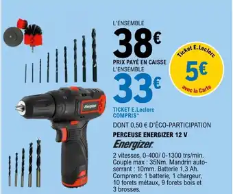 E.Leclerc PERCEUSE ENERGIZER 12 V offre