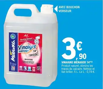 E.Leclerc VINAIGRE MÉNAGER 14°(²) offre