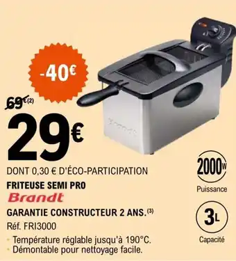 E.Leclerc FRITEUSE SEMI PRO offre