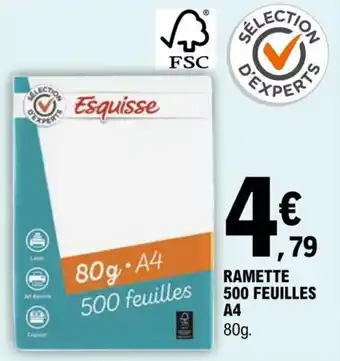 E.Leclerc RAMETTE 500 FEUILLES A4 offre