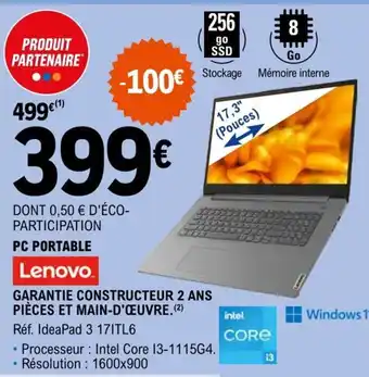 E.Leclerc PC PORTABLE offre