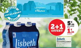 Super U EAU DE SOURCE LISBETH offre
