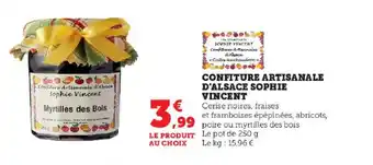 Super U CONFITURE ARTISANALE D'ALSACE SOPHIE VINCENT offre