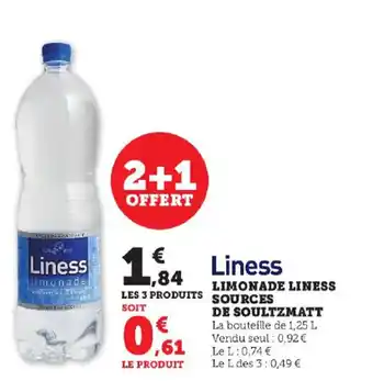 Super U LIMONADE LINESS SOURCES DE SOULTZMATT offre