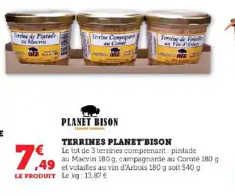 Hyper U TERRINES PLANET BISON offre