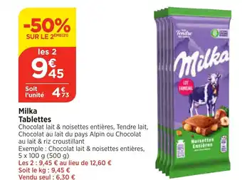 Bi1 Milka Tablettes offre