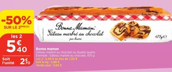 Bi1 Bonne Maman Gâteau marbré au chocolat offre