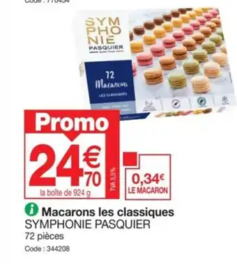 Promocash ✪ Macarons les classiques SYMPHONIE PASQUIER offre