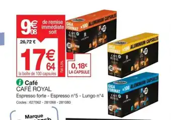 Promocash CAFÉ ROYAL offre
